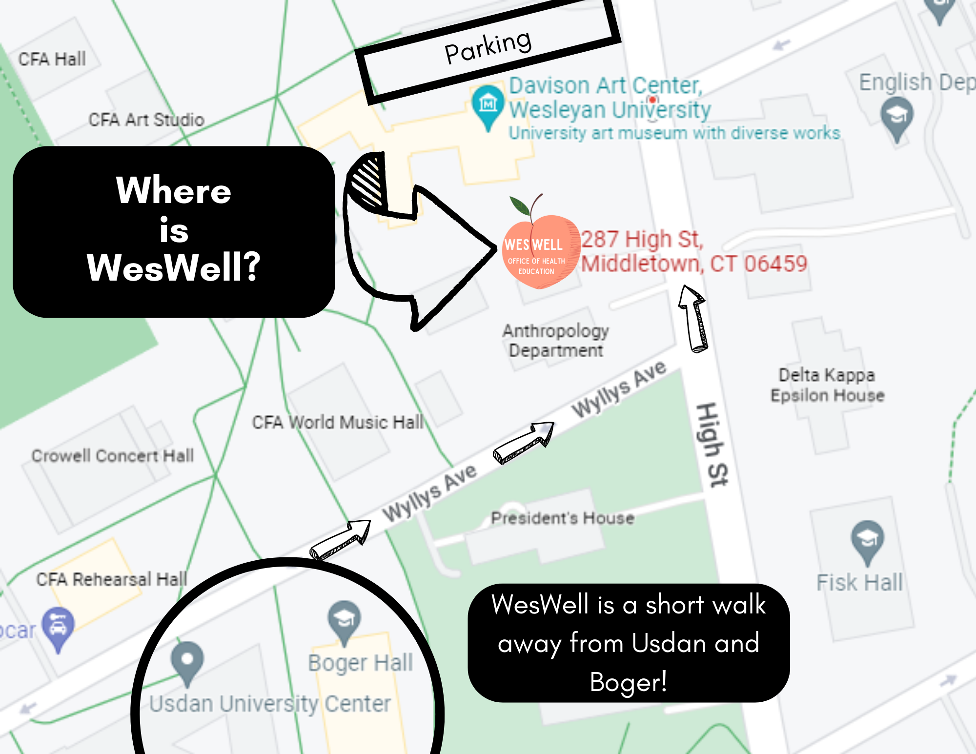 Map of WesWell Location